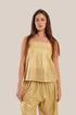 short top with tiny pleats and thin adjustable straps